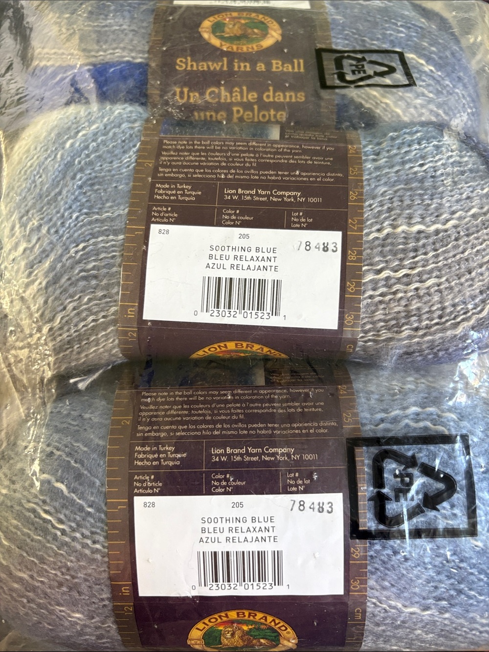 Lion Brand Shawl in a Ball Blue Soothing Hues 3 Pack